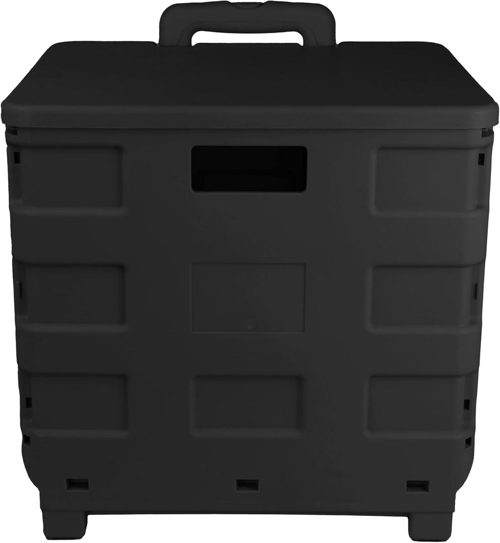 Everything Mary Rolling Plastic Storage Cart Black Organizer for Crafts, Sewing, Office & Home Supplies