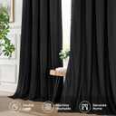 100% Blackout Curtains for Bedroom, Double Layer Black Curtains, Black Out Curtain 84 inch Long with Sheer Overlay for Living Room, Room Darkening Window Drapes with Grommet, 52" W x 84" L