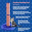 34.3" Tall Cat Scratching Post Clearance,Heavy Duty Sisal Scratch Post for Indoor Large Cats,Cute Cat Tree Tower with Interactive Hanging Ball