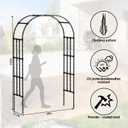 Garden Arch Trellis,4.9x8.5FT Metal Garden Arbor for Climbing Plants Outdoor,Wedding Archway for Lawn Patio Backyard Ceremony Party Decoration,Black, Full Arch