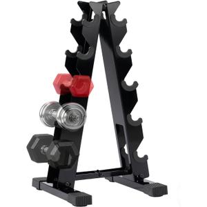 5 Tier Dumbbell Rack, Weight Rack for Home Gym - 260 LBS Capacity - Steel A-Frame Dumbbells Storage Space Saving Folds Up Design (No Dumbbells Rack Only)