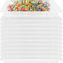 12 Pack Plastic Art Trays,Stackable Craft Trays,Organizer Activity Tray,Serving Tray for School,Home,Painting,Beads,DIY Projects (Clear)