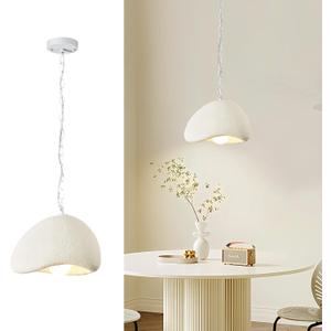 Wabi Sabi Pendant Lights,9.8in White Modern Pendant Light Resin Hanging Lamp Kitchen Island Lighting Modern Japandi Chandelier for Dining Room Bedroom Hallway Foyer