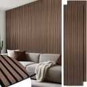 Wood Slat Wall Panels 2 Pack 106" x 23.6", Acoustic Wooden Panel for Wall, Soundproof 3D Fluted Panels for Interior Wall Decor, Living Room, Bedroom - Walnut (Cover Approx.35 sq.ft)