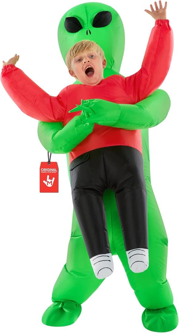 Morph Kids Red Inflatable Alien Costume, Blow Up Alien Outfit, Boys Halloween Costume, Halloween Costumes for Kids