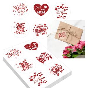 Happy Mother's Day Stickers,300 Pcs 2 Inch Mother's Day Envelope Seals Labels for Gift Wrap Decoration