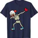 Valentines Day Skeleton Dab Boys Kids Toddler Youth Men Teen T-Shirt, Size S
