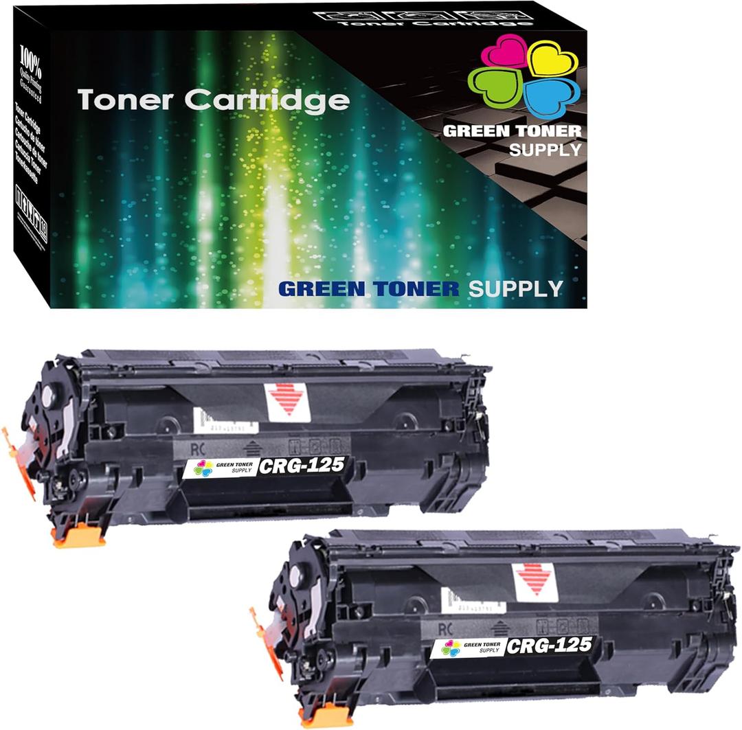 (Pack of 2) Compatible Replacement for Canon 125 Toner Cartridge Canon125 CRG-125 CRG125 to ImageCLASS MF3010 LBP6000 LBP6030w Toner Printer