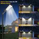 2 Pack Solar Street Lights Outdoor Waterproof 6500K 12000LM 5730SMD LEDs Solar Flood Lights Dusk to Dawn Parking Lot Light Wide Motion Sensor and Remote Control for Area Lighting Yard