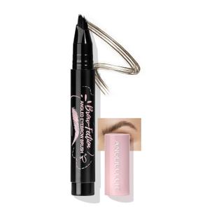 Anglicolor Eyebrow Pen, Angled Brow Brush, Microblading Eyebrow Pencils for Women, Natural Brow Pen, Eyebrow Brush To Hair-Like Strokes Long-Lasting, Waterproof, Smudge-Proof (102 Tawny Brown)