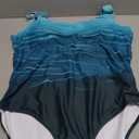 Aleumdr Women's Plus Size Green 309 One-Piece Swimsuit, Athletic Bathing Suit with Tummy Control & Shelf Bra, Casual Beach & Sportswear, Size 18W, Green 