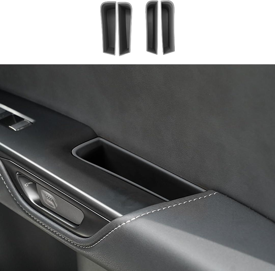 4PCS Car Door Organizer Tray for NX 2022 2023 2024 2025 Front & Rear Door Pocket Inner Organizer Trays TPE for NX 250 NX 350 NX 350h 450h+ Accessories Black