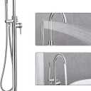 Freestanding Tub Faucets, Floor Mount Free Standing Tub Faucet, Brass Tub Filler, Freestanding Bathtub Faucet Shower Mixer Tap, Chrome