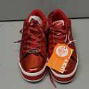 LUCKY STEP Women's Platform Glitter Sneakers | Sparkly Bling Shiny Dressy Bedazzled Wedding Bridal Fashion Walking Shoes (9, Red)