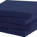 Favoyard Outdoor Chair Cushion Set of 4 Rainproof & Color Fade Resistant 19 x 19 x 2 in Square Corner Patio Furniture Cushions with Waterproof Hidden Zipper Attach Ties for Dining Table Chairs Seats (Blue)