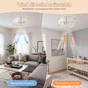Caged Ceiling Fan with Lights, Flush Mount 20" Gold Ceiling Fans with Lights Remote Control, Low Profile Boho Bladeless with 6 Speeds for Bedroom, Nursery, Kitchen