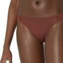 Amazon Essentials Women's Side Tab Bikini Swimsuit Bottom (Medium, Deep Brown)