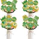 2026 Graduation Decorations with Sticks, 24 Pcs Green Gold Class of 2026 Graduation Centerpieces for Tables, Congrats Grad Table Toppers for Graduation Party Supplies