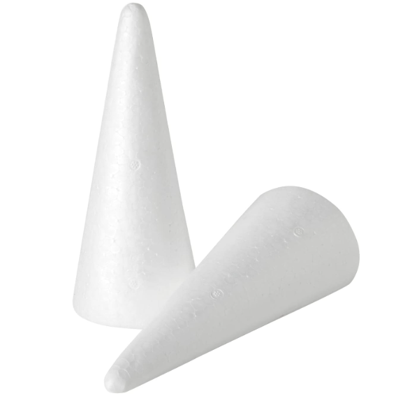 Juvale Cone Shapes Foam Cones for Crafts  2.87 x 7.25 in White Polystyrene  12 Pack  DIY Decor & Art Projects