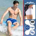 SurfTrak Mens Swim Trunks 5 Inch with Compression Liner Bathing Suit Quick Dry Beach Swim Shorts Lightweight Pockets (Blue, XXL)