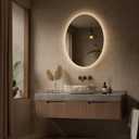 Keonjinn Oval LED Mirror 24 x 32 Inch, Backlit Mirror Bathroom with HD Tempered Glass, UL-Listed, 3 Color Temperatures, Stepless Dimmable, Defogging, Frameless Lighted Vanity Mirrors for Wall