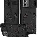 Funermei for Moto G Stylus 5G 2023 Case - Butterfly Women Cute Girls Phone Cover Girly Pretty Aesthetic Black Butterfly Unique Design with Camera Cover and Ring Stand for Motorola G Stylus 5G Case