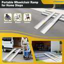 Ruedamann 7FT Adjustable Wheelchair Ramp, 9" Wider Portable Ramp for Wheelchair, 600 lbs Per Pair Capacity, Telescopic Aluminum Wheelchair Ramp for Home, Doorways, Curbs, Scooters, 2Pcs
