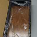 Wican Guest Towel Holder Tray for Bathroom, Oak and Iron Napkins Holder for Powder Room Dinning Table Wooden Basket for Disposable Paper Hand Towels Black & Walnut (9.06 x 5.51 x 2.56 inchs)