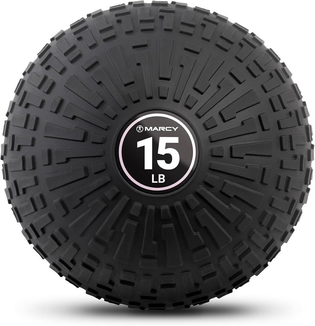 Marcy Slam Ball, 1050 lbs Dead Weight, Non-Bounce, Sand-Filled Medicine Ball with Durable PVC Shell & Textured Grip for Slams, Tosses, Core & Full Body Training, 15 lb