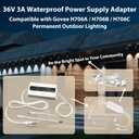 White 36V Waterproof Power Adapter for Govee Permanent Outdoor Light - IPX6 Weatherproof Power Supply Cord Charger PSU, Compatible with Govee H705D/H705E/H705F