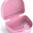 Retainer Case Denture Case: BVN Orthodontic Dental Case, Slim Braces Case, Mouth Guard Case, Denture Box, Teeth Aligner Case, Night Guard Case Container Storage Holder Pink