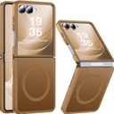 FNDMIL NO.1 Magnetic for Samsung Galaxy Z Flip 7 Case（Not for Flip7 FE 6.7''） with MagSafe[Military Shockproof][Translucent Matte][Anti-Fingerprint] Soft Silicone Bumper for Flip 7 Case 6.9'', Coffee