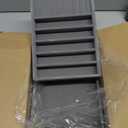 Velvet Jewelry Drawer Organizer Trays  Grey Stackable Jewelry Storage Inserts Set, 4-Layer Jewelry Tray Set for Earrings, Rings, Necklaces, Bracelets with Removable Dividers for Dresser & Vanity (Compact (Tablet Size))