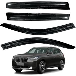AUXKO Rain Guards for BMW X3 2018-2024 2025, 4Pcs Window Vent Visors Accessories - Tape-On Rain Guard Window Visor for BMW X3, Easy Install Car Side Window Wind Deflectors & Visors Smoke Black