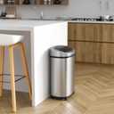 iTouchless Glide 13 Gallon Rolling Sensor Kitchen Trash Can with Lid and Wheels, Odor Filter, Stainless Steel Automatic Kitchen Trashcan Home Office Bedroom Living Room Garage Wastebasket Garbage Bin