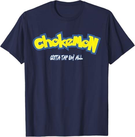 Funny Cute Chokemon Jiu Jitsu T-Shirt (Blue, S)