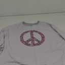 KevaMolly Womens Long Sleeve Tops Floral Peace Symbol Drop Shoulder Sweatshirt Crewneck Casual Pullover Top SIZE  2 XL