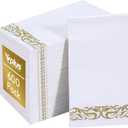 Vplus 600 Pack Paper Napkins Guest Towels Disposable Premium Quality 3-ply Dinner Napkins Disposable Soft, Absorbent, for Kitchen, Wedding, Parties, Dinners or Events, (Gold)