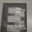 Black Luca Metal Wall Plate, 3-Gang Triple Decorator Rocker Light Switch Cover, 2-Pack Modern Decorative Durable Stylish Wallplate for Dimmer Switch, GFCI Outlet, or Power Receptacle