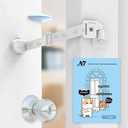 Adjustable Door Strap and Latch, Textile Cat Door Latch to Keep Dog Out of Litter Box, Economical Alternative of Pet Gates, Basic with Stopper 1 Pack