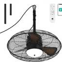 Orison 21'' Outdoor Ceiling Fan with Light, Waterproof Plug-in Gazebo Fan, Wet Rated Hanging Fan for Patio with Remote and App Control Brown