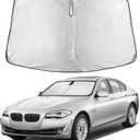 EcoNour Windshield Sunshade Compatible for BMW 5 Series 525i 520i 528i 530i 535d 535i 550i Series 2011-2014 2015 2016, Sun Visor for Window Sun Shade Cover, UV Protector, Car Accessories