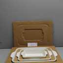 DOWAN Casserole Dishes for Oven, Baking Dishes Set, Ceramic Bakeware Sets of 3, Lasagna Pan Deep, Rectangular Baking Pan Set with Handles for Baking, Casserole, Kitchen, Wedding Gift, White (15.6''/12.2''/8.9'')