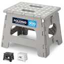 Handy Laundry Folding Lightweight Step Stool - Sturdy Enough to Support Adults and Safe Enough for Kids - Opens Easy with One Flip - Great for Kitchen, Bathroom or Bedroom (Gray - 8 Inch)