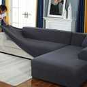 KinCam Couch Covers Sectional, Sectional Sofa L Shape, Purefit Super Stretch Sofa Slipcover, Thick Couch Covers for 1 2 3 4 Seater, Sectional Sofa Shape (Light Gray, 4PCS)