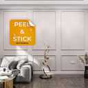 Peel and Stick Wall Molding Kit, Pre-Cut Paintable Wall Trim, No Nails No Glue, Easy DIY Installation, 6 Piece (3 Top & 3 Bottom Frames)