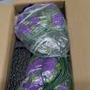 Artificial Cemetery Flowers, Grave Memorial Flowers, Set of 2 Artificial Rose Bouquet with Vase for Cemetery Headstones Gravesites Decoration (Purple)