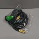 Flexi Hose with 8 Function Nozzle, 25FT - Lightweight Expandable Garden Hose, No-Kink Flexibility, 3/4 Inch Solid Brass Fittings and Double Latex Core - Green