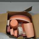 FOODLE Wheat Straw Dinnerware Set - BPA Free & Safety Tested - Unbreakable, Microwave & Dishwasher Safe Dishes - Toddler & Kids Plates and Bowls Sets - College Dorm Room Essentials for Girls - For 4 (Pink)