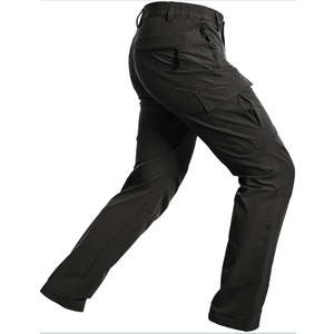 Men's-Hiking-Pants Lightweight Water Resistant Quick Dry Outdoor Pants for Fishing Travel Camping, Size 16, Black